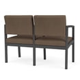 thumbnail image 5 of Lenox Steel Reception Waiting Room 2 Seats Chair / Charcoal Steel / Brown, 5 of 5