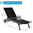 thumbnail image 2 of Gymax Chaise Longue de Patio à Sangle Sans Accoudoirs, Dossier Ajustable, Extérieur, Noir, 2 of 10