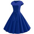 thumbnail image 2 of EGNMCR Robes d'Été Femmes Tendance 2024 Femmes Vintage Manches Courtes 50s Ménagère Décontractée Soirée Fête Bal Robe, 2 of 9