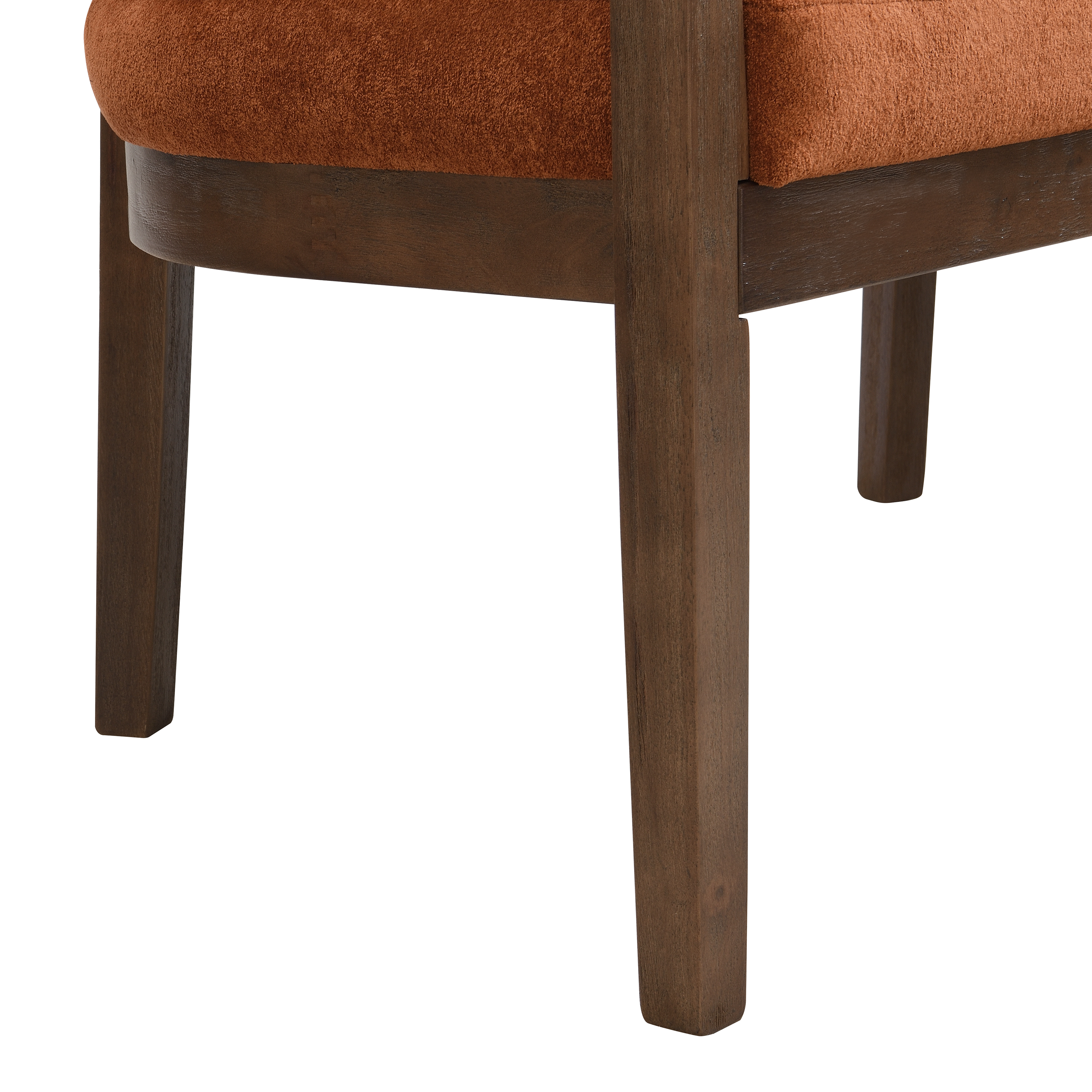 Noble House 47,5" Canapé en rattan avec siège rembourré, dossier respirant tissé à la main, cadre en bois d'as élu et doublure beige, noyer + orange foncé