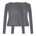 thumbnail image 4 of Birdeem T-Shirts à Manches Longues pour Femmes Mode Décontractée Col Rond Couleur Unie T-Shirt à Manches Longues Chandail Tops Manches 3/4 T-Shirts pour Femmes, 4 of 4