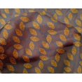 thumbnail image 4 of oneOone Silk Tabby Fabric Leaves Block Printed Fabric 1 Yard 42 Inch Wide, 4 of 4