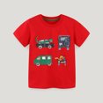thumbnail image 2 of Penkiiy T-Shirts à Manches Courtes à Col Rond pour Garçons avec Excavatrice Haut Tee Taille 2-7 Ans T-Shirt Valeur pour Tout-Petits Garçons Rouge, 2 of 6
