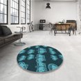 thumbnail image 4 of Ahgly Company Tapis de Zone Carré Lavable en Machine, Turquoise Foncé Vert, 6 Pieds Carré, 4 of 7