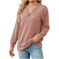 thumbnail image 5 of HKEJIAOI Womens Tunic Shirts Round Neck Solid Midweight Long Sleeve Top, 5 of 5