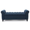 thumbnail image 1 of Banc Pouf en Tissu Contemporain Santa Cruz, Bleu Foncé, 1 of 9