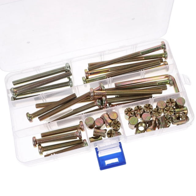 CUITING 51pcs Baby Bed Crib Screws Bolts and Wrench Set Screws Nuts Assortment Kit