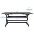 thumbnail image 4 of Rocelco 46" Large Height Adjustable Standing Desk Converter - Quick Sit Stand Up Triple Monitor Riser - Gas Spring Assist Computer Workstation - Retractable Keyboard Tray (Black), 4 of 9