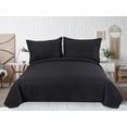 thumbnail image 4 of Marina Decoration Solid Embossed Pinsonic Coverlet Bedspread Bedding Ultra Soft Summer Quilt Set with Shams, Black Color, 4 of 6