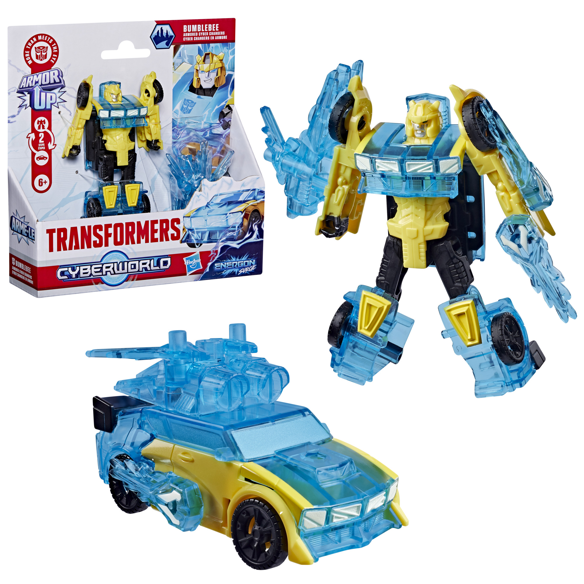Transformers CYBERWORLD Energon Surge Cyber Changers en armure, figurine Bumblebee