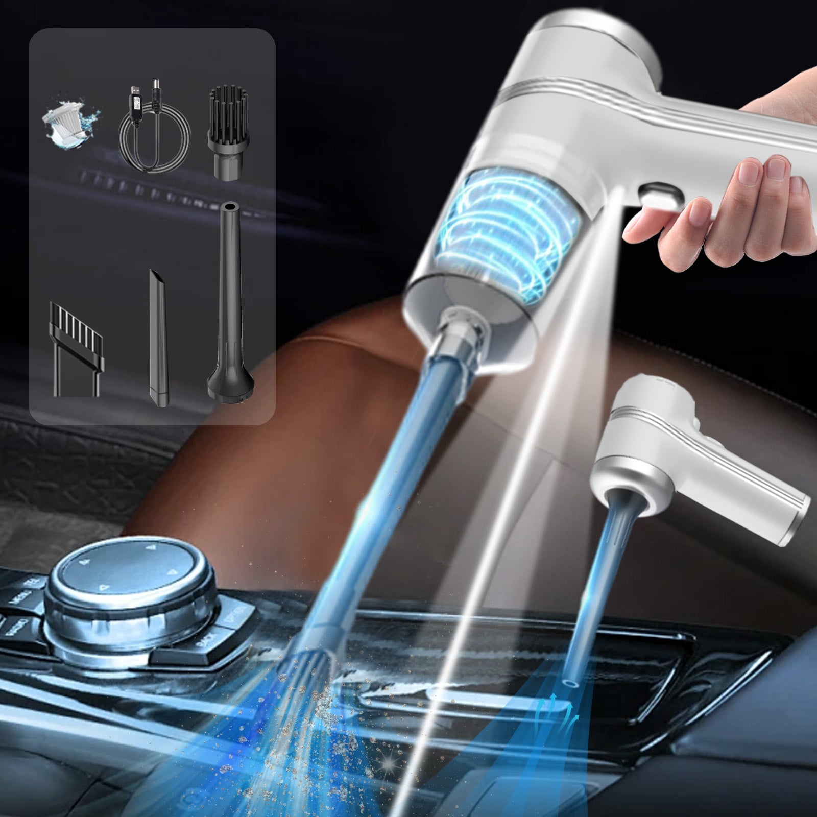 Vadktai Handheld Vacuum Cordless, 9000Pa Strong Suction, Mini Portable Vacuum Cleaner, Rechargeable and Lightweight Hand Vacuum for Car, Home, Pet Cleaning
