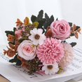 thumbnail image 1 of Artificial Roses Flower Bouquet With Hydrangea Roses Flowers Small Faux Arrangements For Wedding Table Centerpieces Kitchen Home Decorations Photography Props, 1 of 9