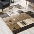 thumbnail image 1 of homeroots home decor 393919 3’ x 8’ Beige and Brown Geometric Runner Rug, 1 of 1