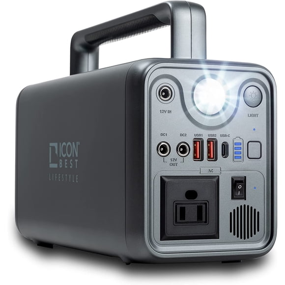 ICON BEST Portable Power Station 300W/ 230WH, 72000mAh, Solar Generator (Solar Panel Not Included) with 110V AC Outlets, Type-c 18W, PD 65W, Solar Mobile Lithium Battery Pack