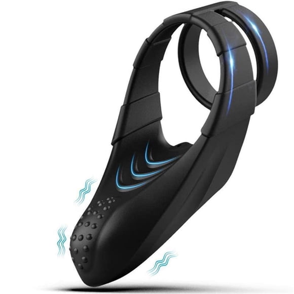 Tluda Vibrating Penis Ring, Silicone Penis Ring Sex Toys for Couples, Perineum & Testicles Stimulation Penis Rings Mens Vibrator, Waterproof Rechargeable Sex Toys for Men