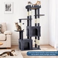 thumbnail image 2 of Cat Tree for Large Cats - 61" Heavy-Duty Multi-Level Tower with 2 Condos & Scratching Posts, Extra-Large Perch for Maine Coons, Dark Gray Activity Center, 2 of 8