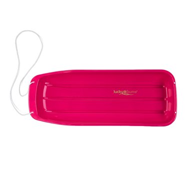 Lucky Bums Luge Toboggan en Plastique pour Enfants 48 Pouces 1 Personne avec Corde de Traction, Rose