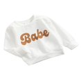 thumbnail image 2 of Kids Pullover Letter Print  Neck Long Sleeve Tops Blouse, 2 of 7