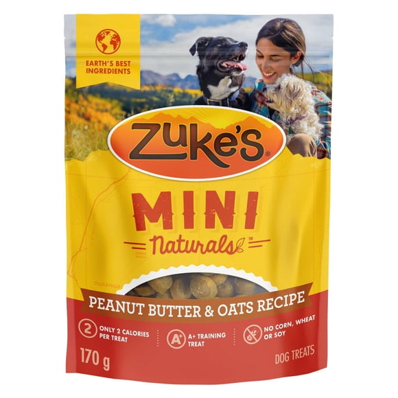 Zuke's Mini Naturals Tender Bites Peanut Butter & Oats Recipe, Dog Treats