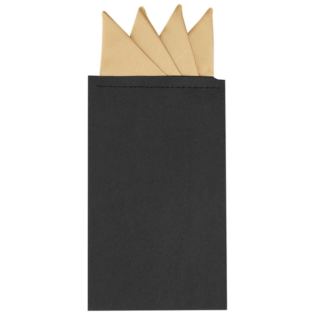 INSPIRE CHIC Men's Pocket Squares Pre Folded Triangles On Card Suit Handkerchief Champagne One Size