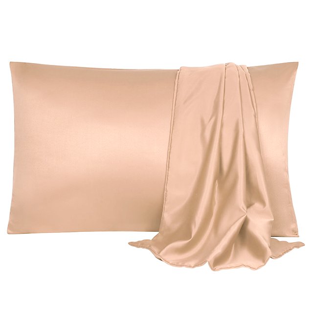 Unique Bargains Luxury Satin Pillowcase Cool Silk Pillow Case Cover 2pcs