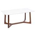 thumbnail image 1 of Kate and Laurel Olivant Mid-Century Rectangle Coffee Table, 44 x 22 x 20, White and Brown Walnut, Rectangular Two-Tone Living Room Coffee Table with Geometric Base, 1 of 1
