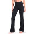 thumbnail image 2 of Safort 28" 30" 32" 34" Inseam Regular Tall High Waisted Bootcut Yoga Pants, 2 Pockets, Black, XXL, 2 of 10