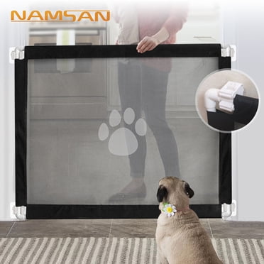 DPTALR Barrière pour Chien, Barrière pour Animal, Intérieur Extérieur Installation Facile Barrière Portable en Maille pour Bébé Barrière pour Enfant Barrière pour Chien pour la Maison Escaliers et Embrasures de Porte Noir