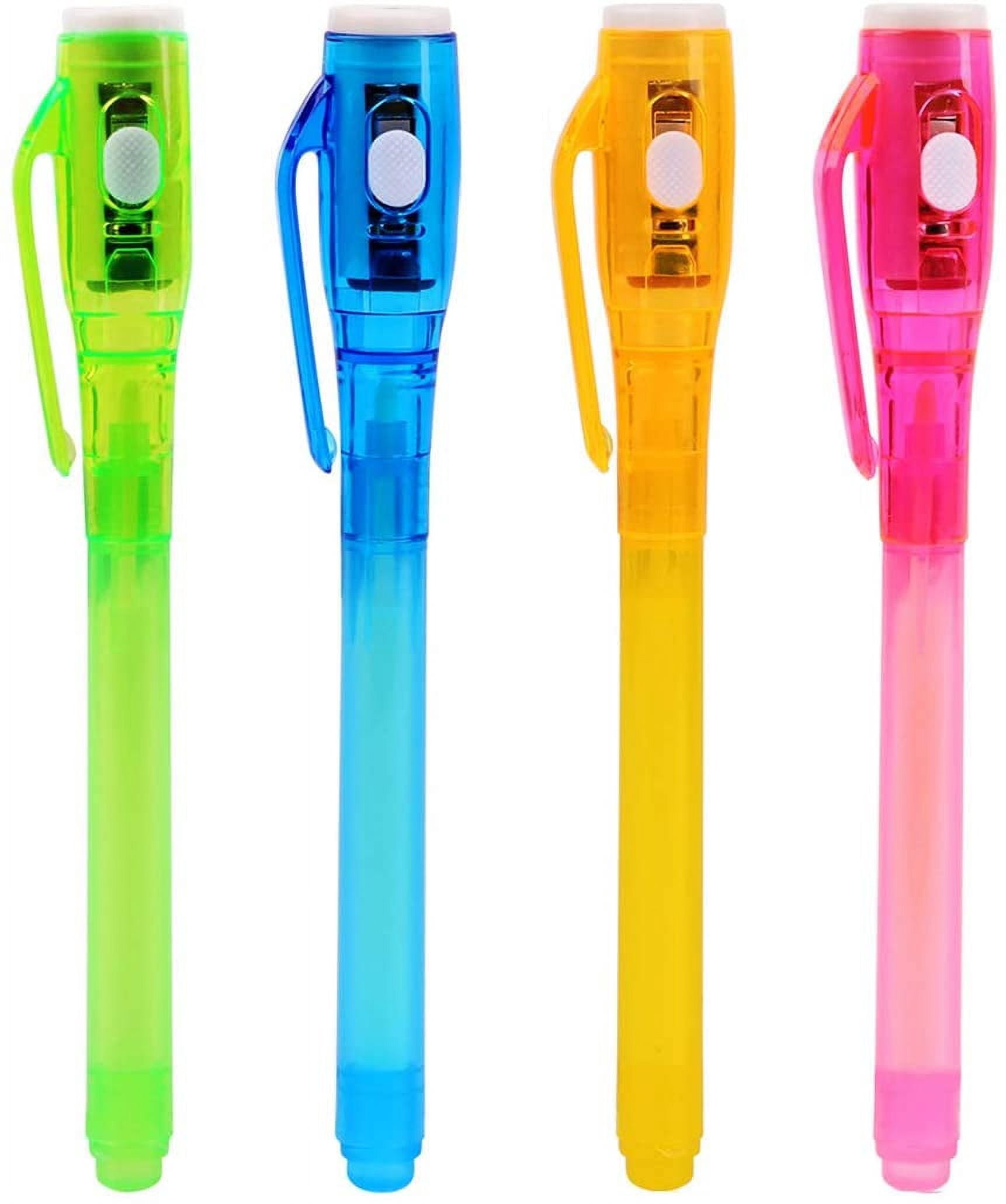4 Pack Invisible Ink Pens with Uv Light, 2021 Upgraded Disappearing Spy Pens for