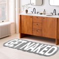 thumbnail image 2 of Homantic Get Naked Bath Mat Long Bathroom Rug - Super Soft Funny Bath Mat Non Slip Grey Bathroom Decor, Water Absorbent Runner Rugs for Sink Bathtub and Shower Gray 24" x 59", 2 of 7