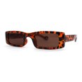 thumbnail image 3 of Womens Thin Narrow Rectangular Mod Sunglasses Tortoise Brown, 3 of 4