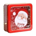 thumbnail image 1 of Bovemsi Christmas Candy Tin Box—Cookie Candy Storage Tins Christmas Cookie Tins Containers With Lids For Confectioneries Holiday Giving Square With Gold Christmas Card Tin Holder Boxes, 1 of 9