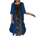 thumbnail image 1 of Pisexur Robes pour Femmes Ensemble Deux Pièces Robe Décontractée Robe Élégante en Chiffon 1 Pce Dress+1 Pce Cardigan Floral Ajusté Ample, 1 of 6