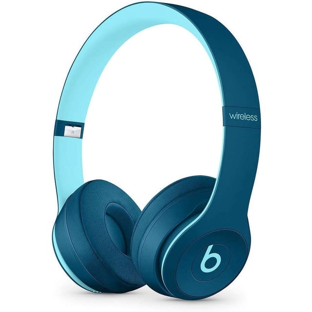 Restored Beats Solo3 Wireless On-Ear Headphones - W1 Chip, Class 1 Bluetooth, 40 Hours of Listening Time, Built-In Microphone and Controls - Pop Collection - (Pop Blue)