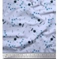 thumbnail image 1 of Soimoi Silk Fabric Airplane,Guitar Wire & Notes Musical Instrument Fabric Prints by Yard 42 Inch Wide, 1 of 3