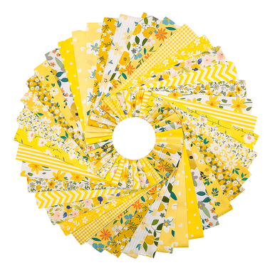 80 Pcs Jelly Roll Fabric Strips for Quilting Fabric, Sewing Supplies & DIY Crafts-2.6 Inch Precut Cotton Fabric Bundles, Perfect for Quilt Projects,Floral Patchwork Yellow