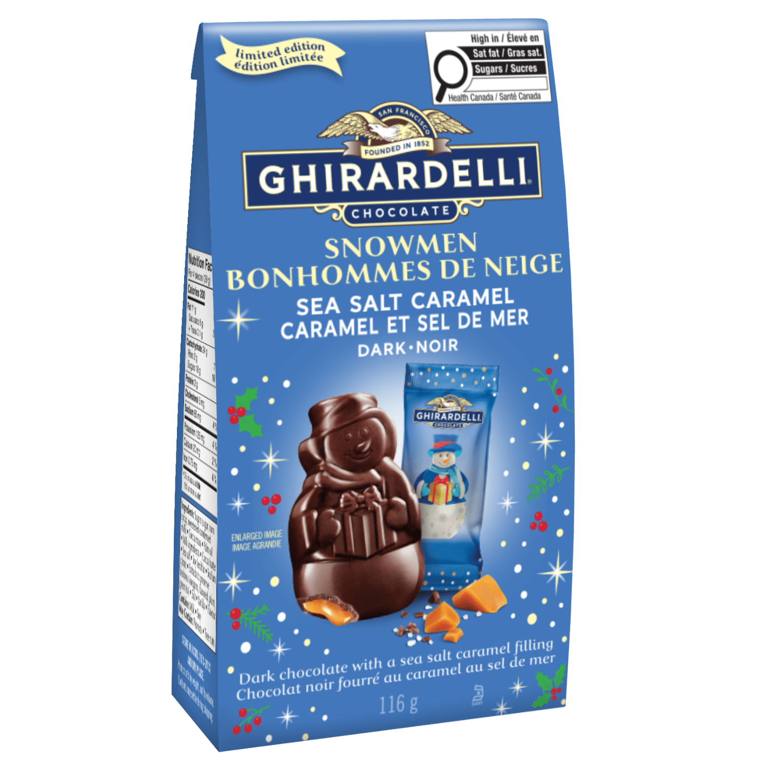 Sachet Chocolat noir Caramel et sel de mer GHIRARDELLI, 116g