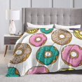 thumbnail image 3 of Fleece Blanket Donut Plush Throw Fuzzy Super Soft Reversible Microfiber Flannel Blankets 60"x50", 3 of 4