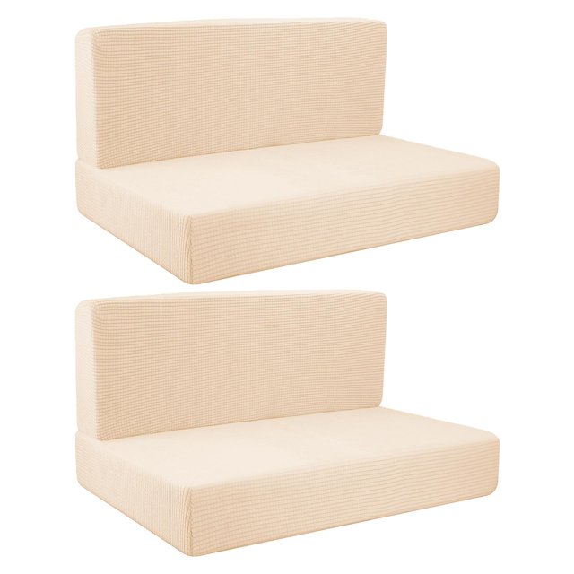 funtasica 4 Pieces Camper Cushion Covers Camper Cushion Slipcovers Soft RV Seat Covers Beige