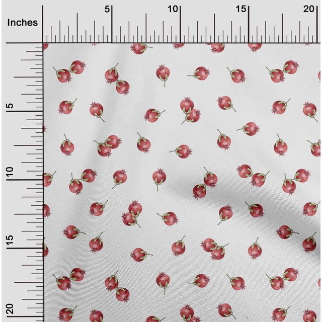 oneOone Polyester Lycra Fabric Pomegranate Fruit Fabric Prints by Yard 56 Inch Wide