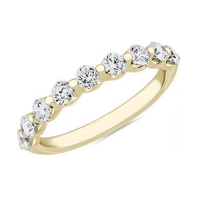 0,25 Ct T.p. Rond Véritable Diamond Nouvelle Conception Alliance pour Femmes en Or Jaune Massif 18K Taille 3,5