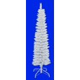 thumbnail image 1 of Arbre Mince Blanc Floqué 7 Pieds LED - 627 Tips avec Décoration de Base Blanche, 1 of 1