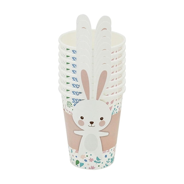 A Easter Disposable Paper Cups And Napkins Set With Festive Design, Sturdy Material And Practical Use For Party, Gathering And Holiday Celebration, 8 Cups 20 Napkins