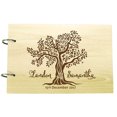 thumbnail image 1 of Custom Rustic Wedding Guest Book Wood Engraved Tree Design Bride & Groom Advice Book, 1 of 2