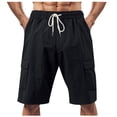 thumbnail image 1 of Plebaso Mens Casual Shorts Drawstring Lightweight Summer Shorts Solid Color Loose Beach Shorts for Men, 1 of 7