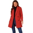 thumbnail image 1 of INSPIRE CHIC Women's Notch Lapel Double Breasted Belted Long Trenchcoat, 1 of 7