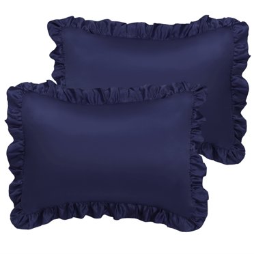 Unique Bargains Satin Pillowcase Ruffled Pillow Shams Silky Sateen Pillow Cases Covers