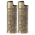 thumbnail image 2 of Vintage Botanic Design Zinc Alloy Lighter Case Cover Sleeve Holder For  Full Size Lighter J6, Easy To Use, Secure , Perfect Gift Choice, 2 of 8