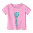 thumbnail image 3 of LUOGENLI T-Shirt pour Filles Garçon et Fille Mode Décontractée Imprimé Col Rond Ample Manche Courte T-Shirt Haut Maxi Chemises pour Filles Taille Haute 8-9 Ans, 3 of 3