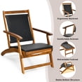thumbnail image 4 of Costway Chaise Longue Pliante en Rotin pour Patio, Cadre en Bois avec Repose-Pieds Rétractable, 4 of 8